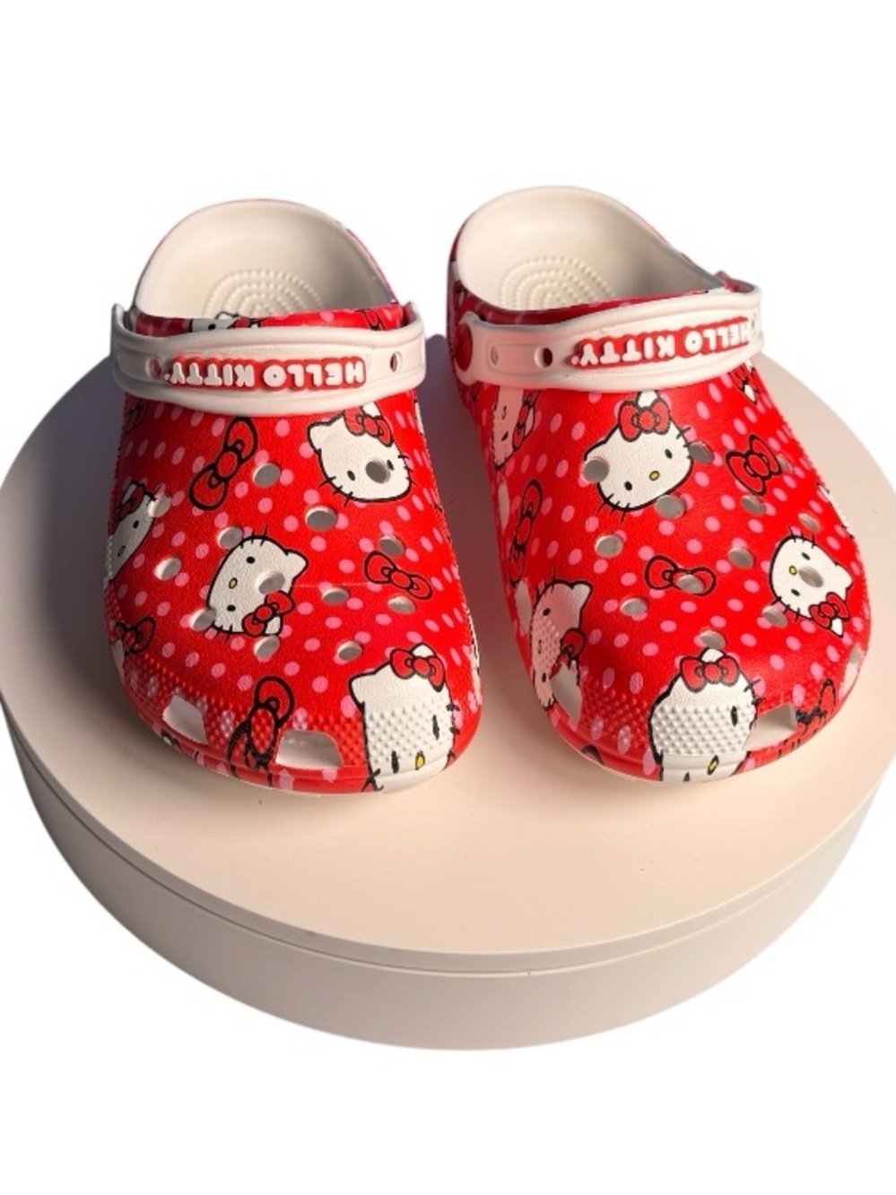 Hello Kitty Red Polka Dot Kids Slip-On Clogs | NWOT | W8 M6 - Picture 6 of 6